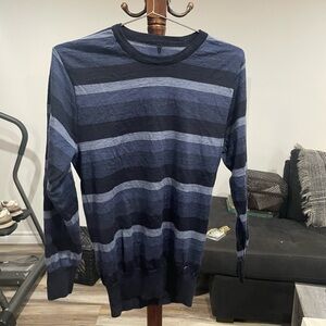 Paul & Shark Navy and Black Striped Long Sleeve Shirt